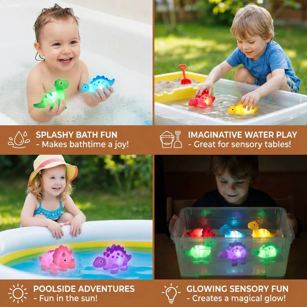 Lysende dinosaur-badelegetøj