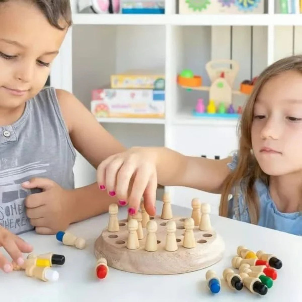 Wooden Memory Game for Children with Colour Matching
