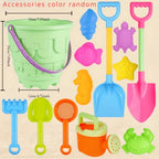 Beach toy set for sand and water with bucket, shovel, and accessories
