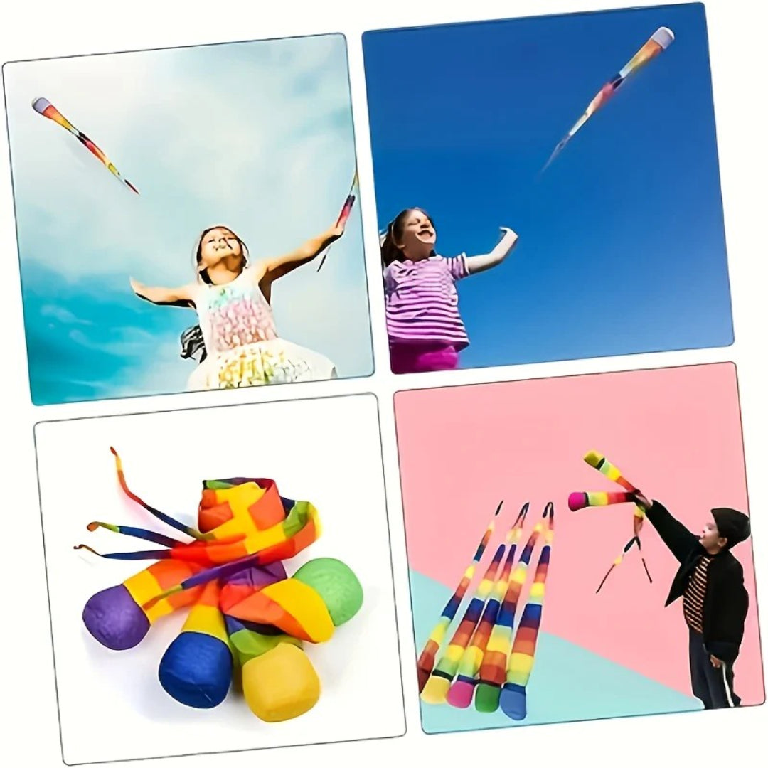 Catch and throw ball foam toy with rainbow tail