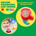 Light-up bath toy set with glittering floating sea animals