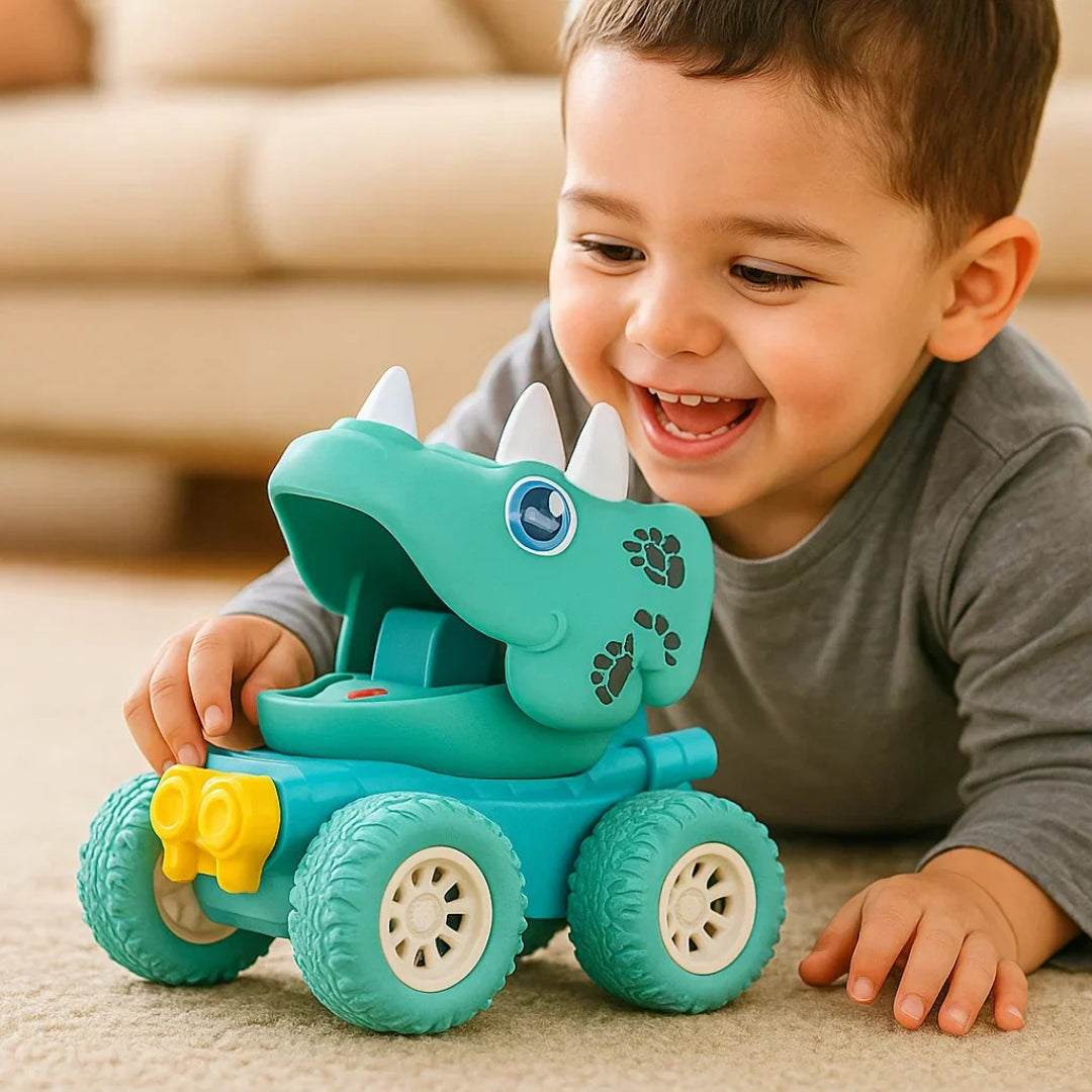 Dinosaur monster truck friction-powered toy car