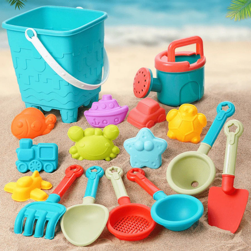 Beach toy set for sand and water with bucket and shovel