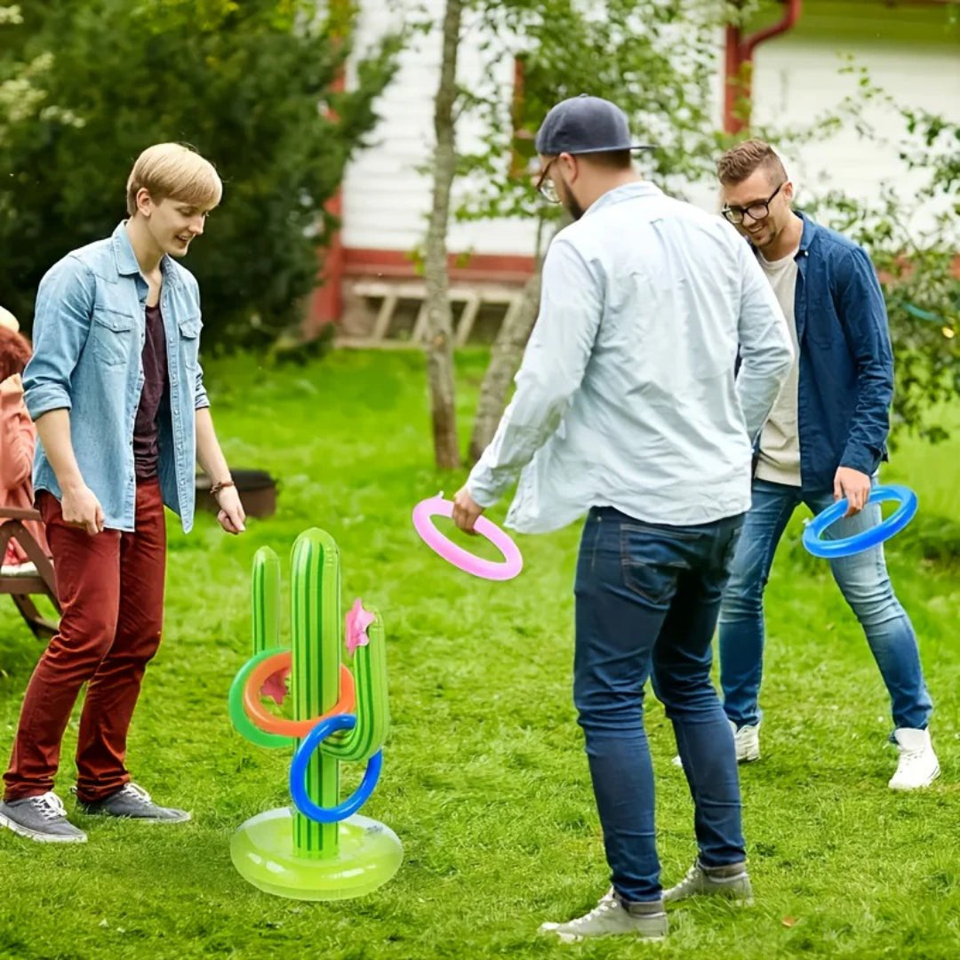 Inflatable Cactus Ring Toss Game for Outdoor Play
