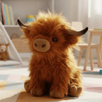 Blød Highland ko bamse i krammevenligt plys