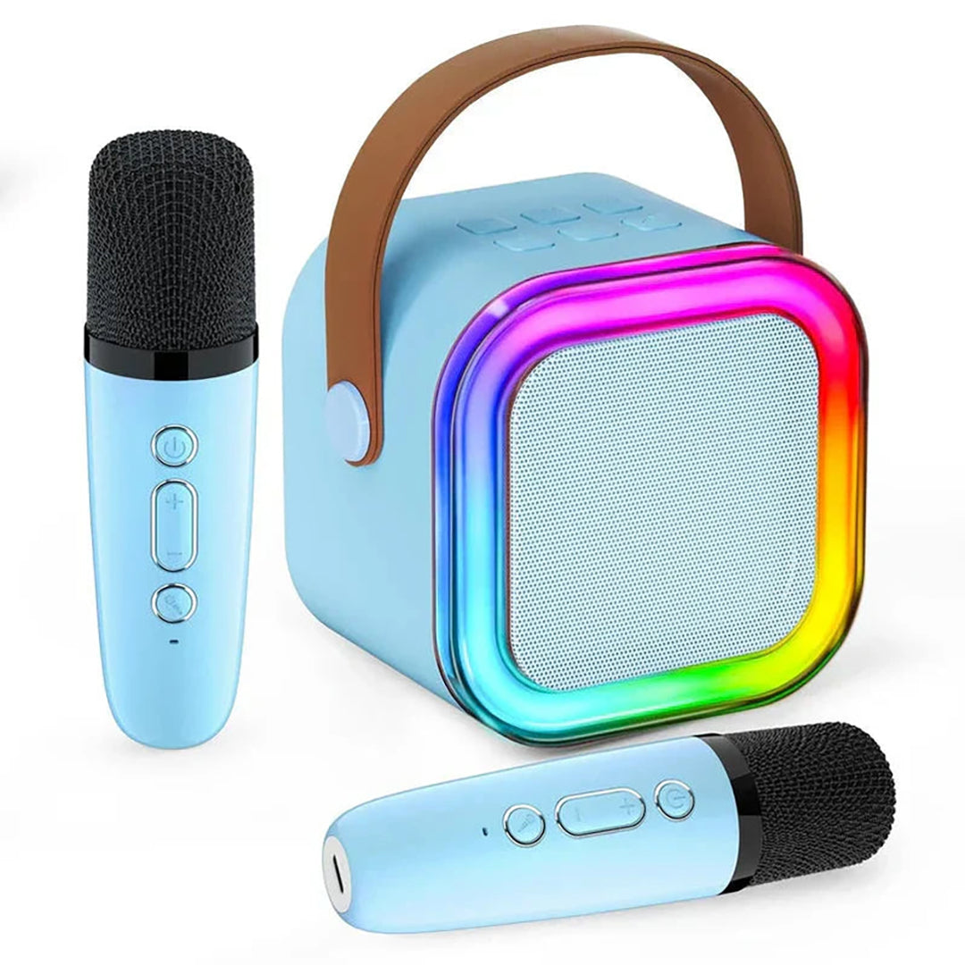 Portable karaoke set for children with microphone and singing function