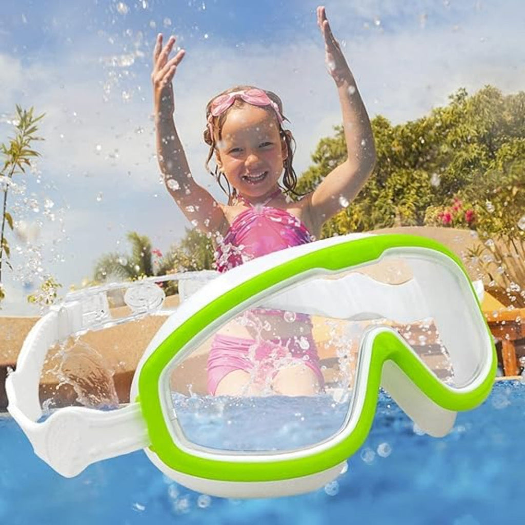 Children's swimming goggles with adjustable anti-fog construction