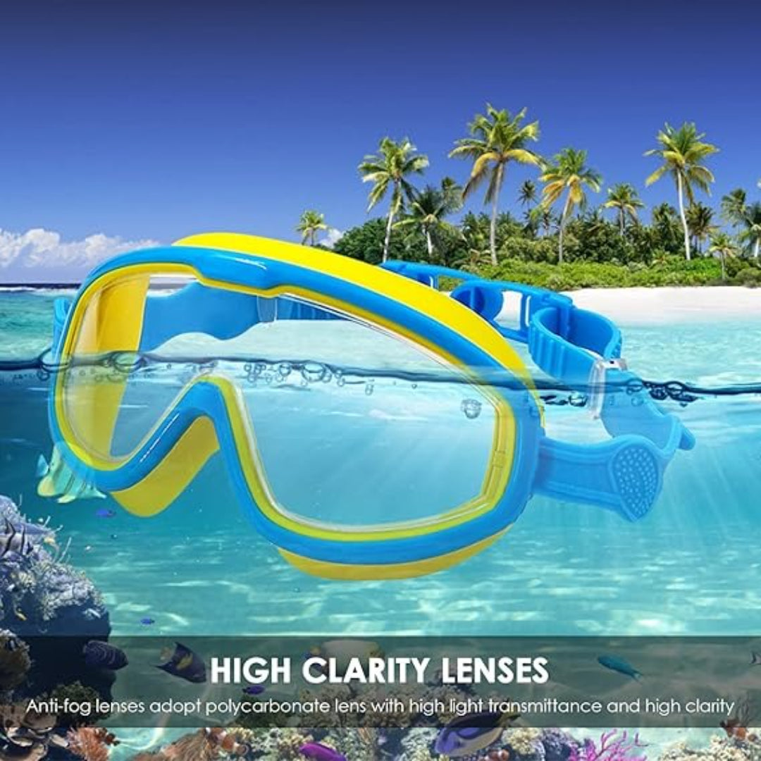 Children's swimming goggles with adjustable anti-fog construction