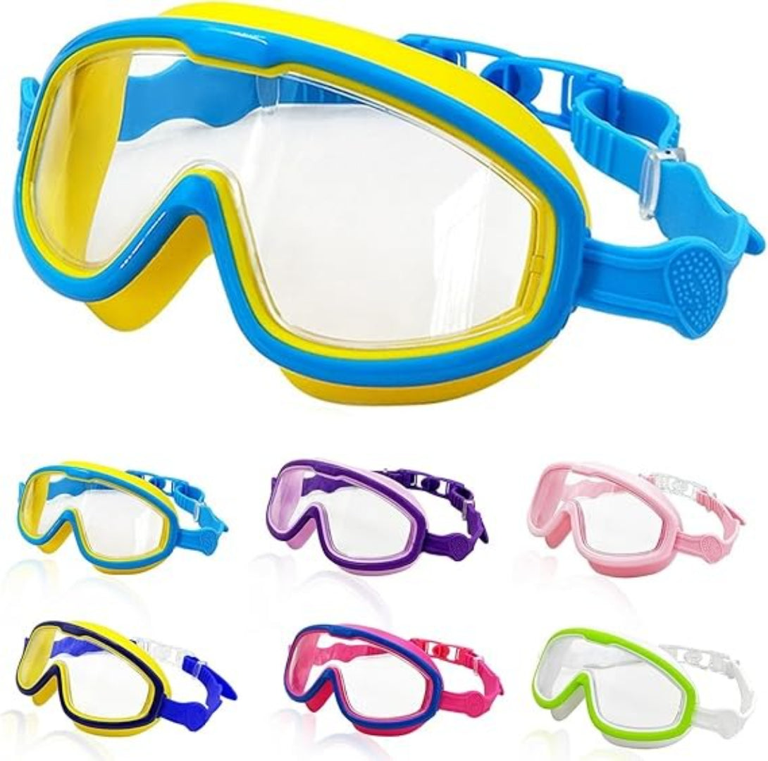 Children's swimming goggles with adjustable anti-fog construction
