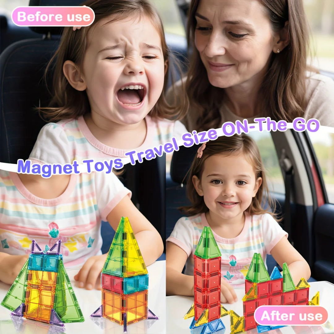 Magnetic Building Set with 32-Piece STEM Building Blocks
