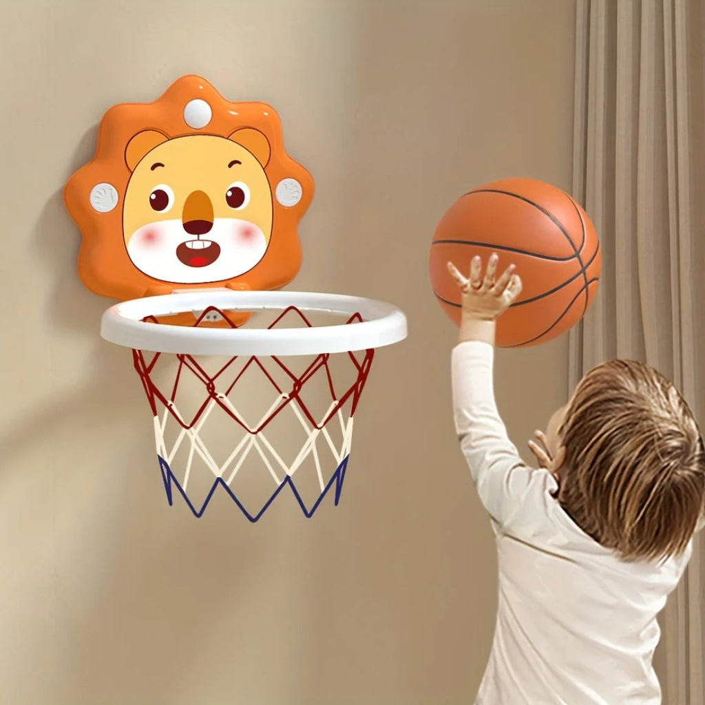 Basketball hoop wall playset with mini balls