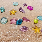 Treasure hunt set with sea creatures and acrylic jewels