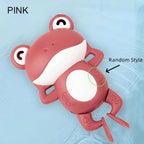 Frog-shaped bath toy in non-toxic plastic