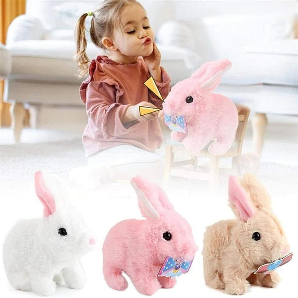 Soft plush Easter bunny, interactive toy for children