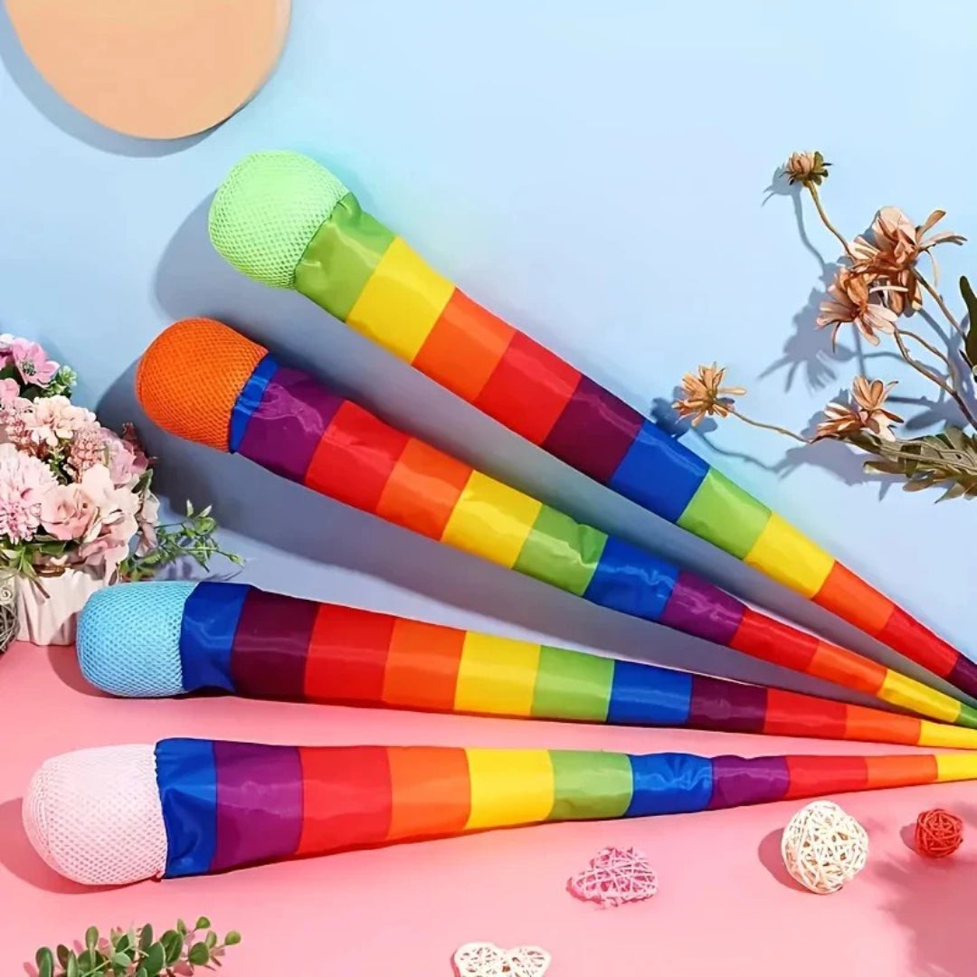 Catch and throw ball foam toy with rainbow tail