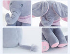 Musical elephant plush with a fun peek-a-boo function