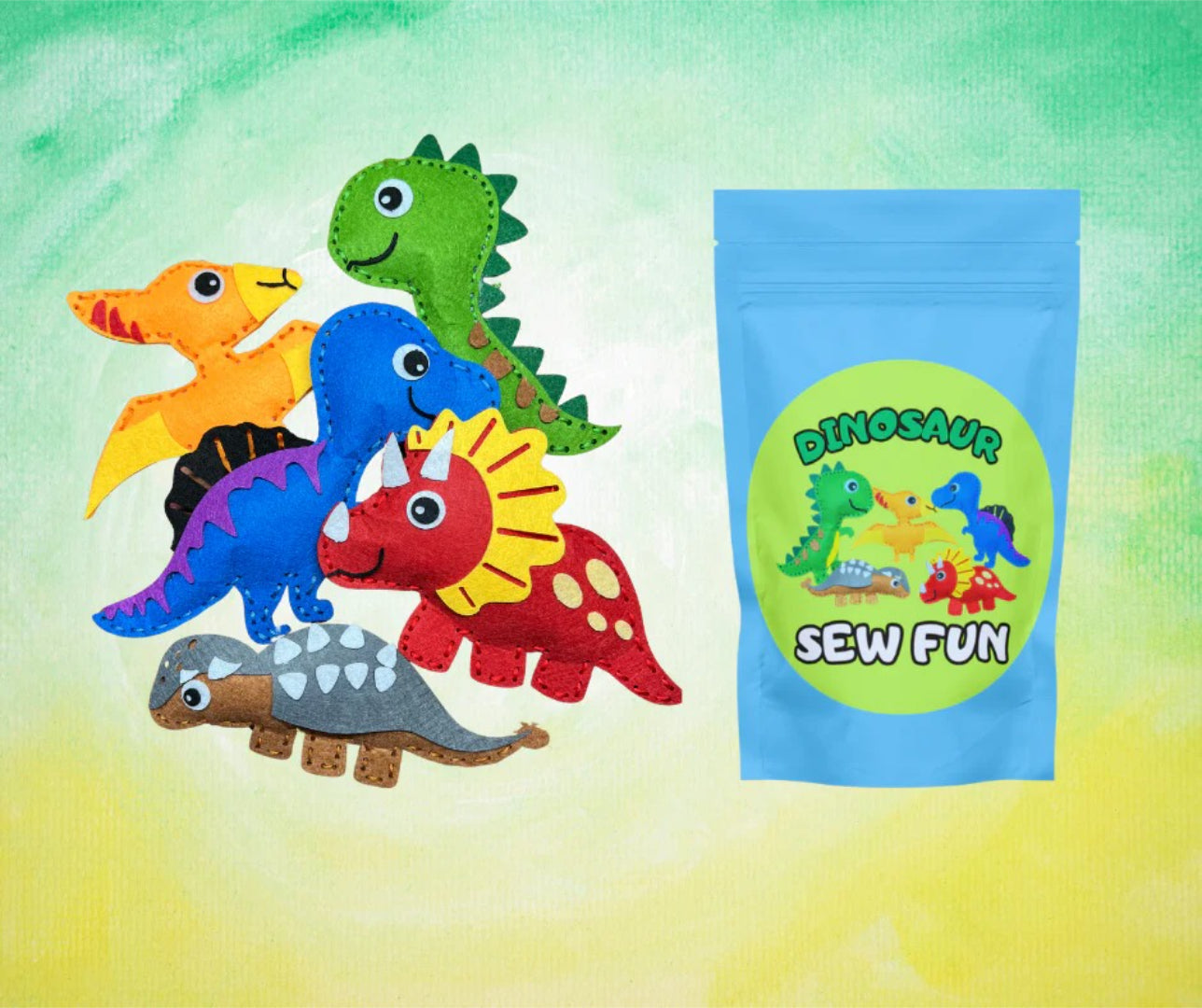 Felt sewing kit with animals DIY sewing project for kids