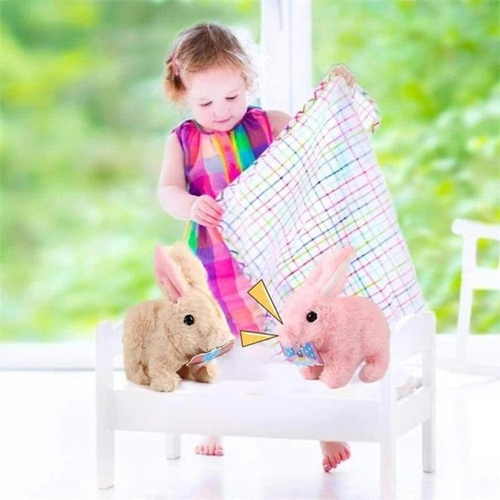 Soft plush Easter bunny, interactive toy for children