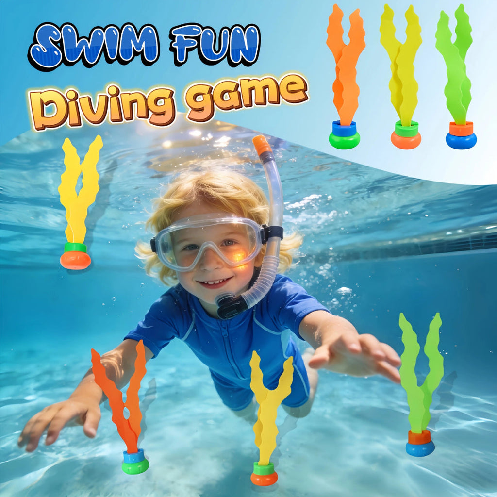 Pool diving toy set water plant throwing game