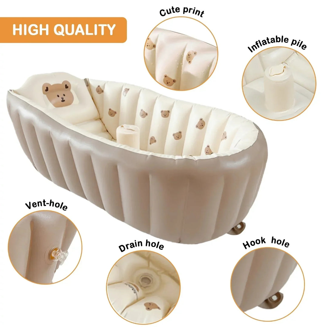 Inflatable baby bathtub compact travel model