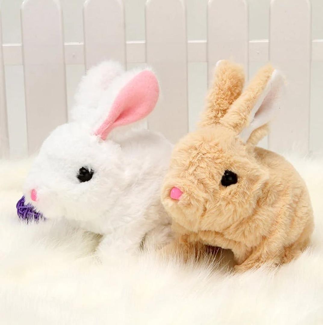 Soft plush Easter bunny, interactive toy for children