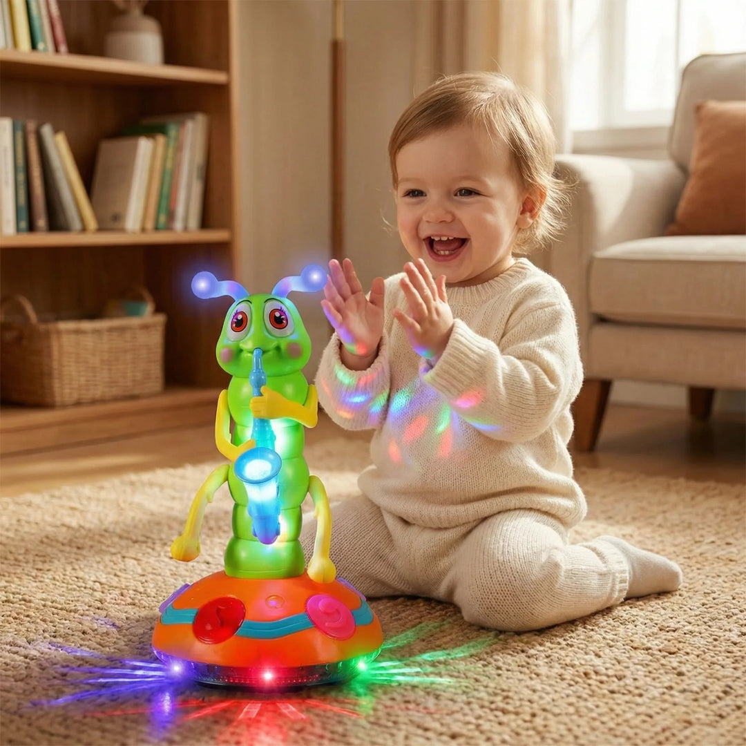Dancing saxophone caterpillar musical toy with movement