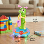 Dancing saxophone caterpillar musical toy with movement