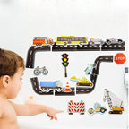Foam traffic bath toy set – splash cars
