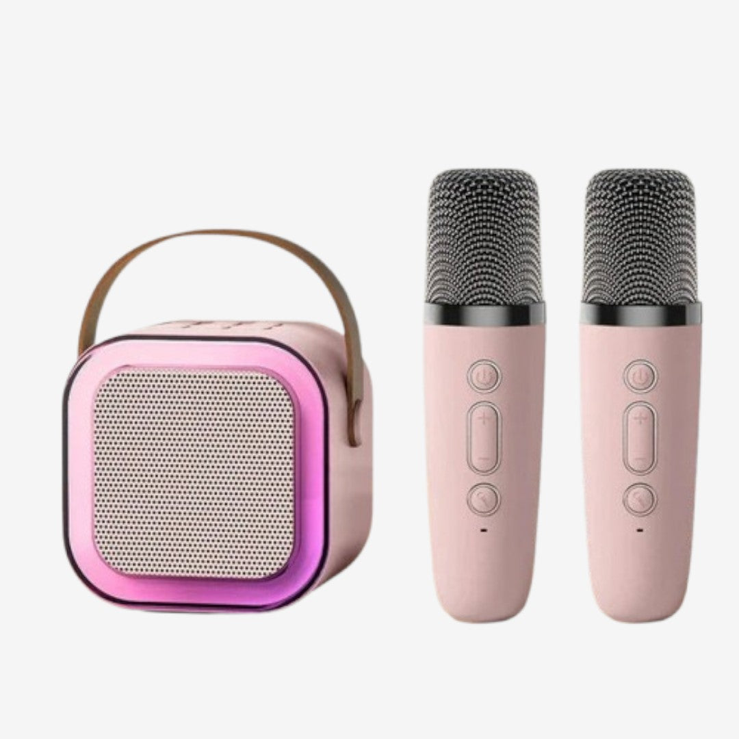 Portable karaoke set for children with microphone and singing function