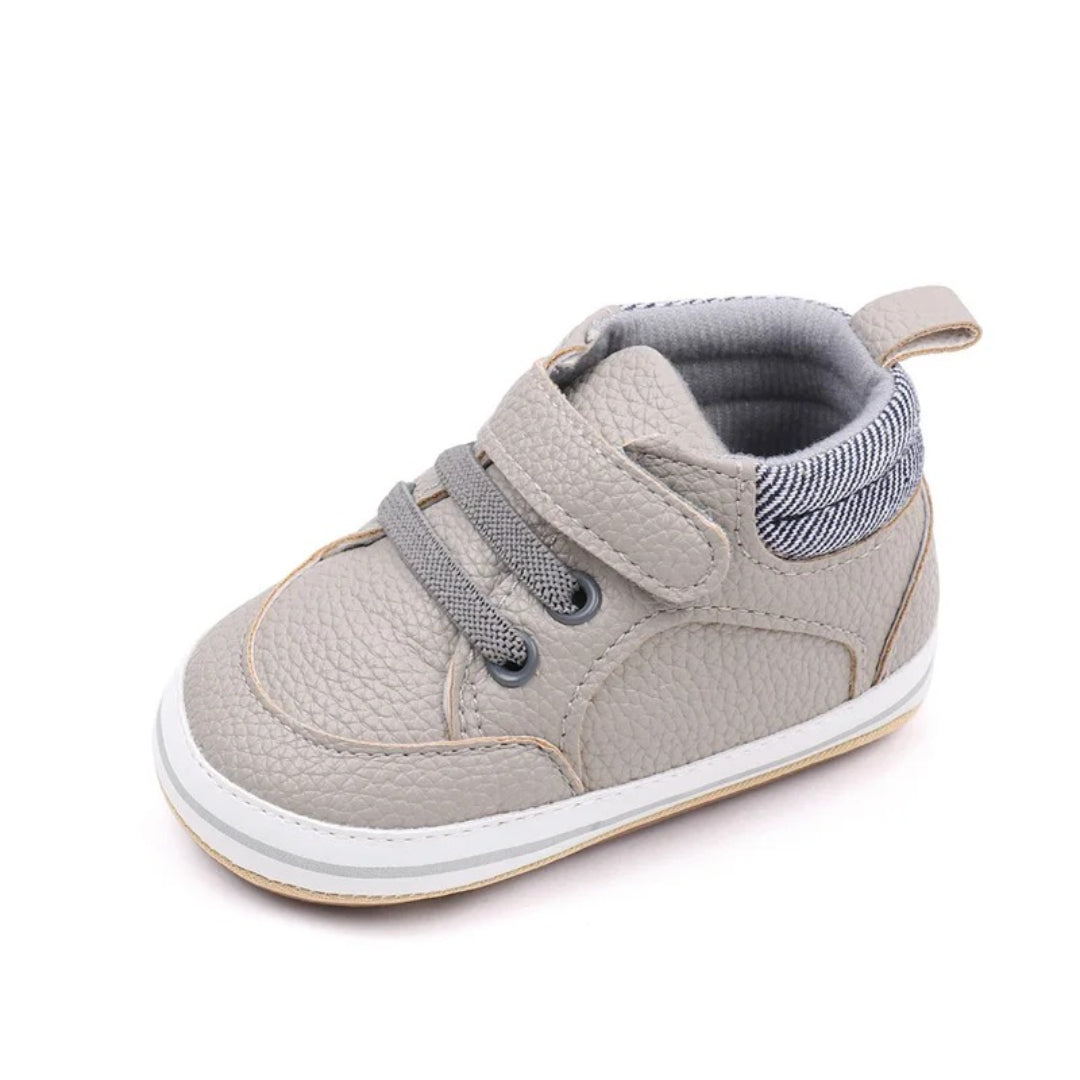 Baby shoes for first steps with soft flexible slip-on sole
