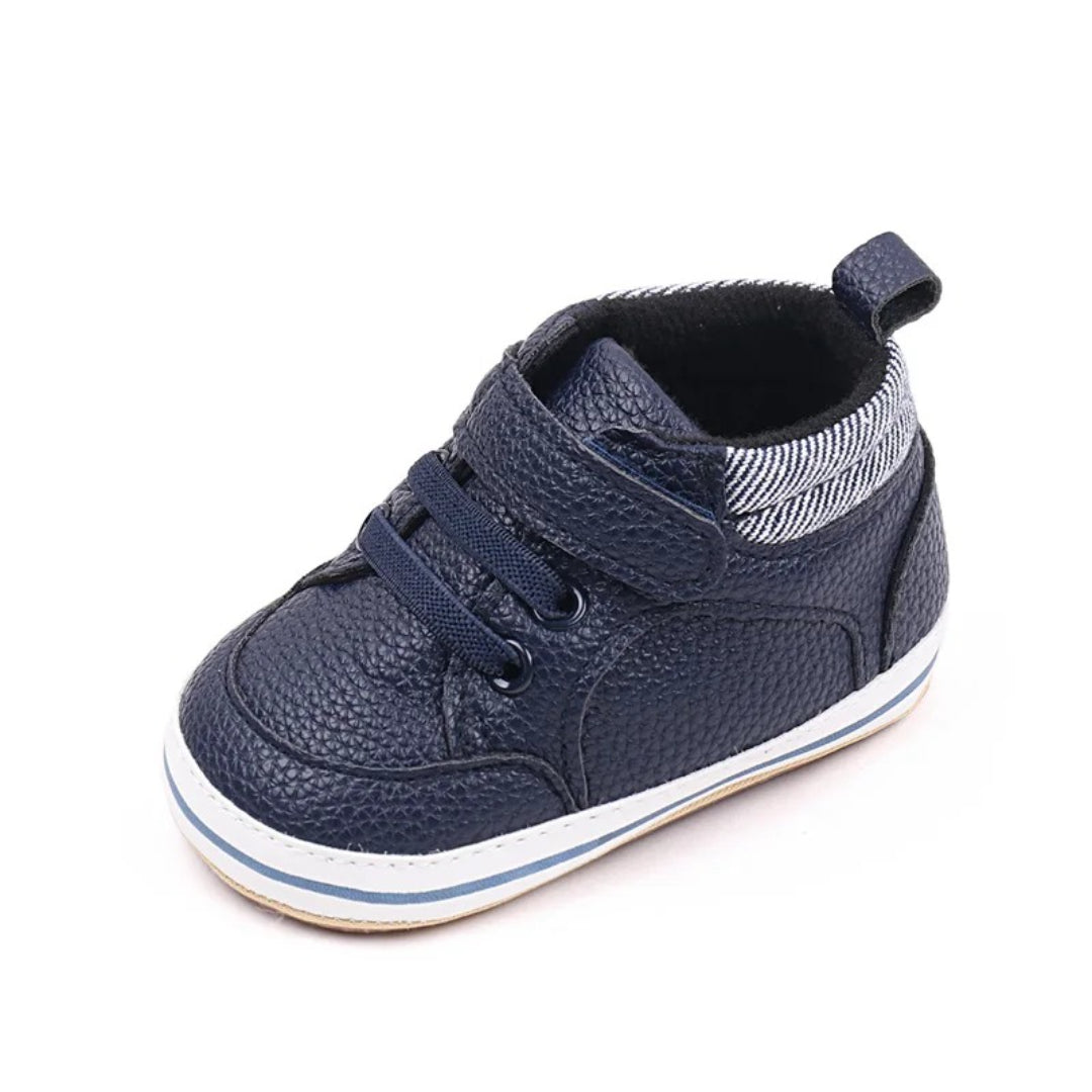 Baby shoes for first steps with soft flexible slip-on sole