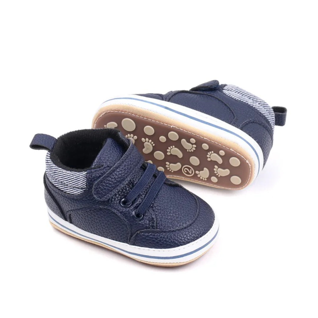 Baby shoes for first steps with soft flexible slip-on sole
