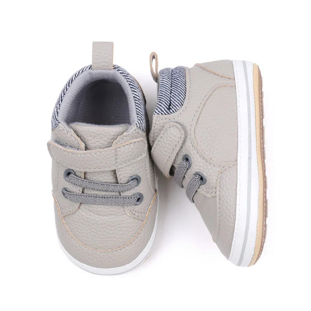 Baby shoes for first steps with soft flexible slip-on sole