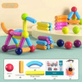 Magnetic construction set with building blocks for children