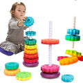 Colourful stacking tower learning blocks for children