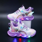 LED sneakers for children with princess print and lights