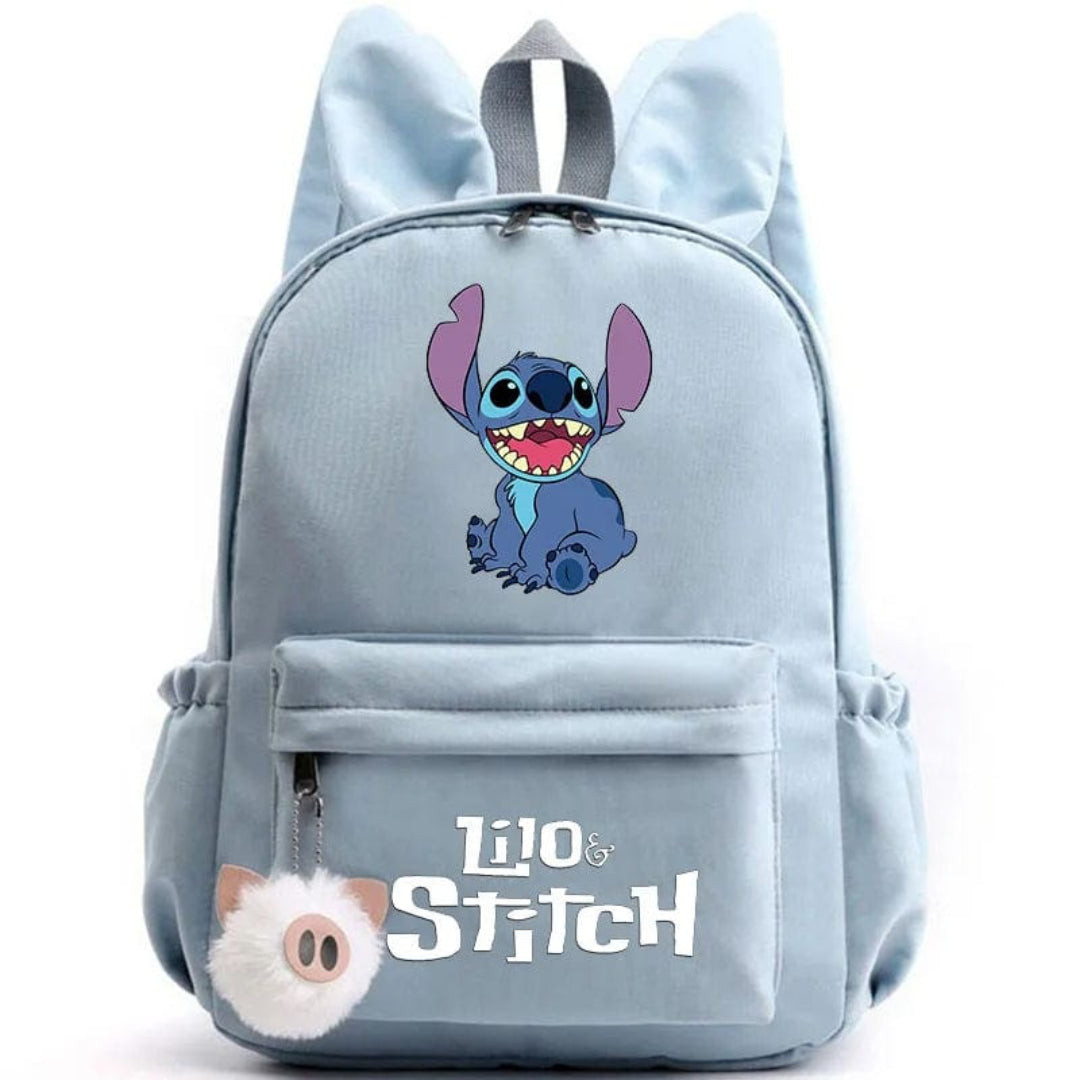 Stitch school backpack for children with keyring