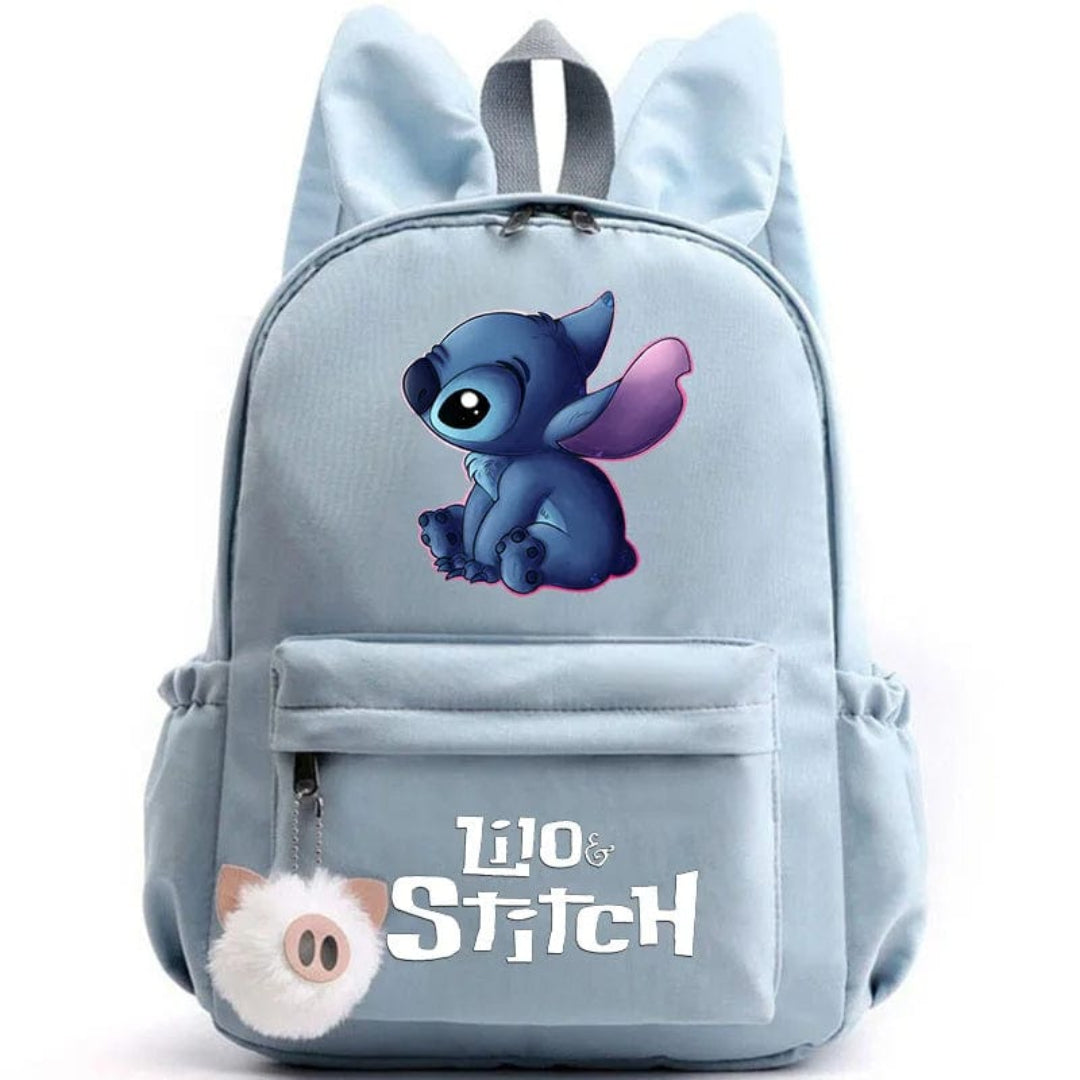 Stitch school backpack for children with keyring