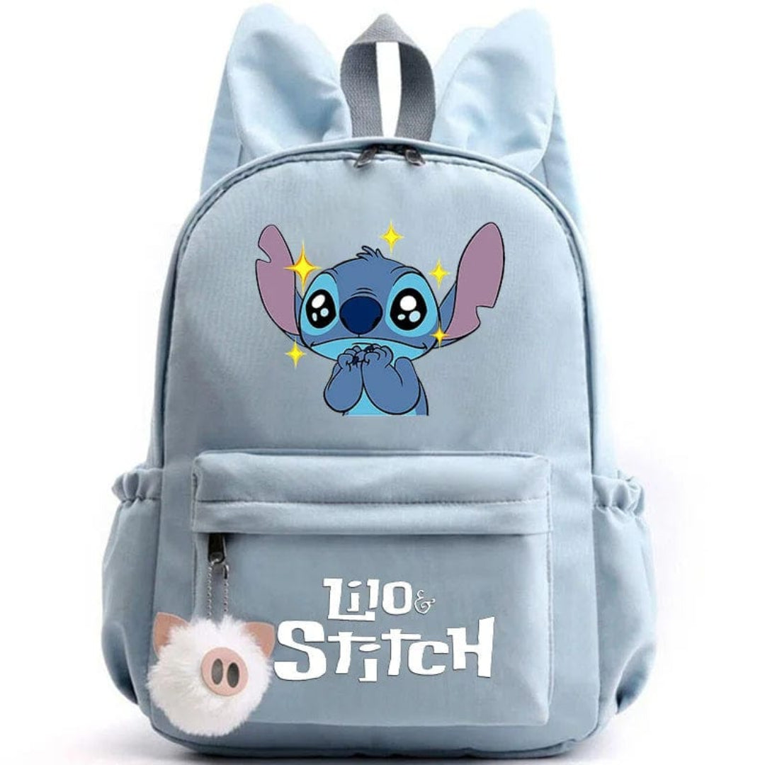 Stitch school backpack for children with keyring
