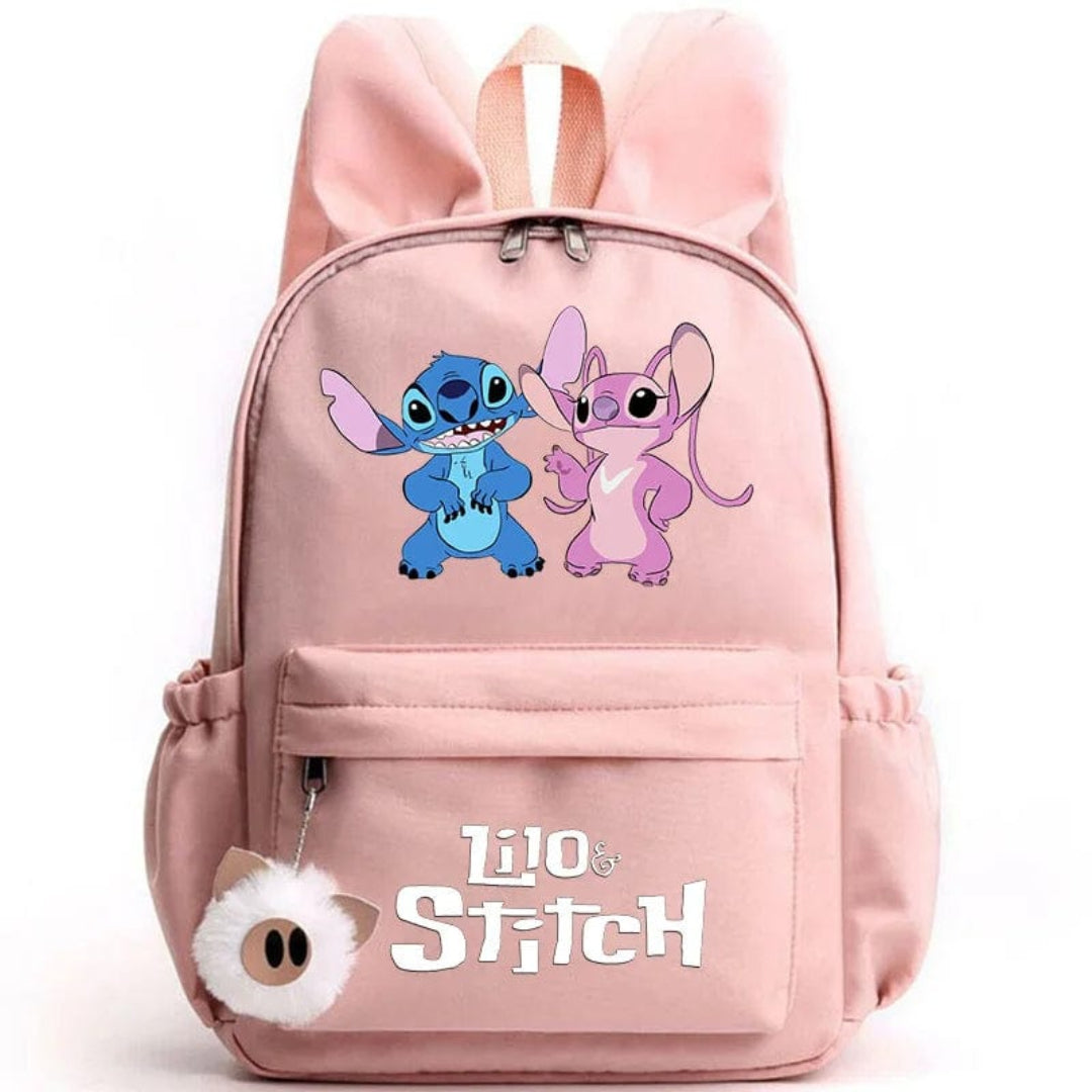 Stitch school backpack for children with keyring