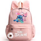 Stitch skolerygsæk til børn med nøglering