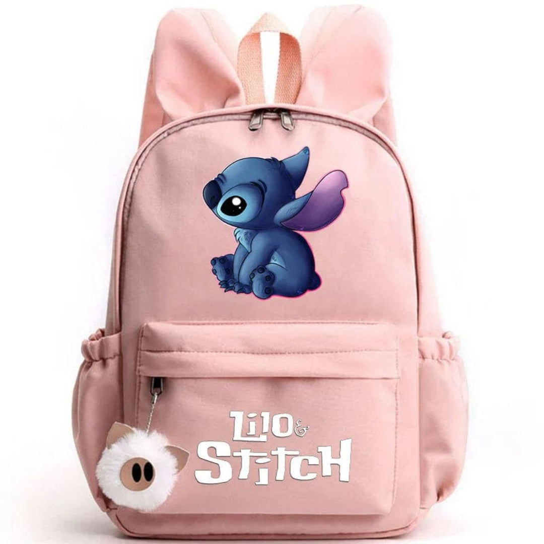 Stitch school backpack for children with keyring