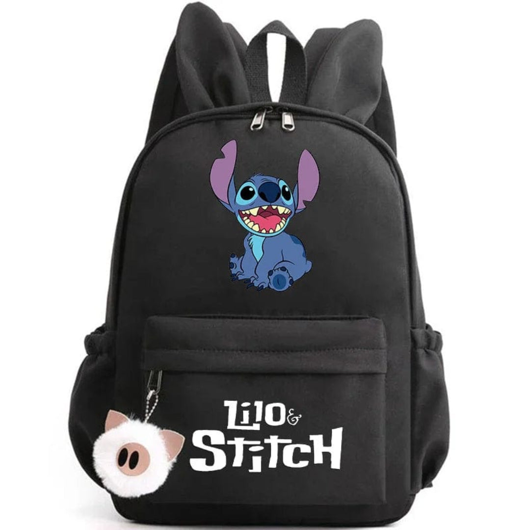 Stitch school backpack for children with keyring