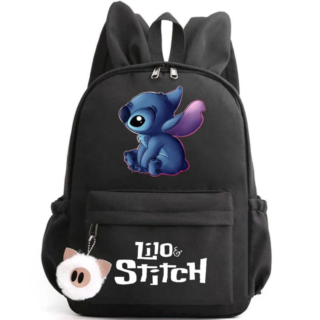 Stitch school backpack for children with keyring