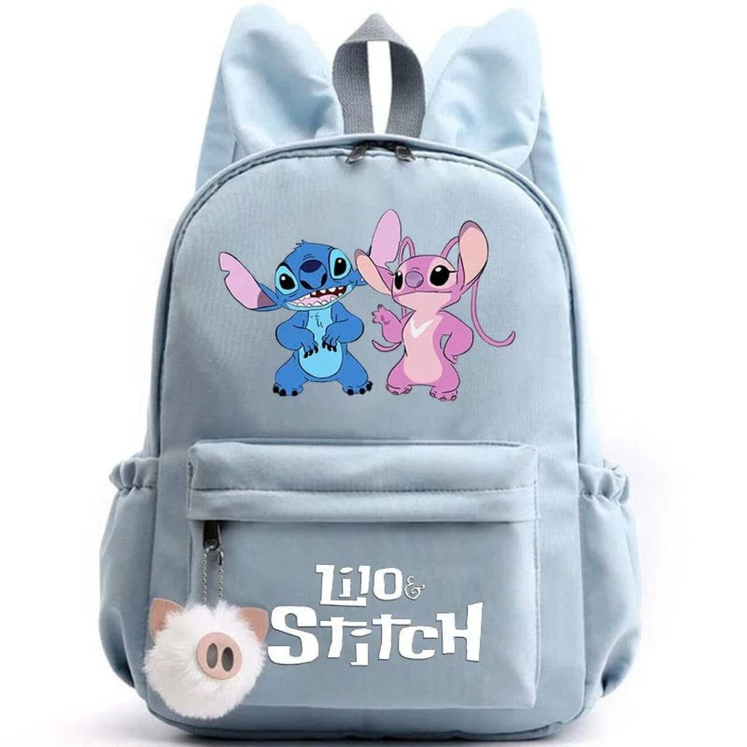 Stitch school backpack for children with keyring