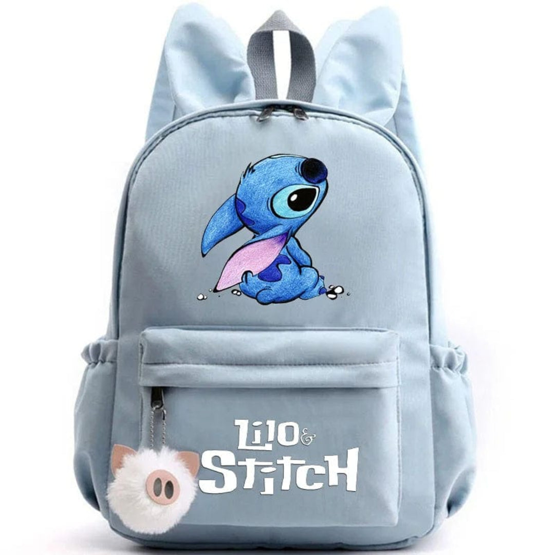 Stitch school backpack for children with keyring