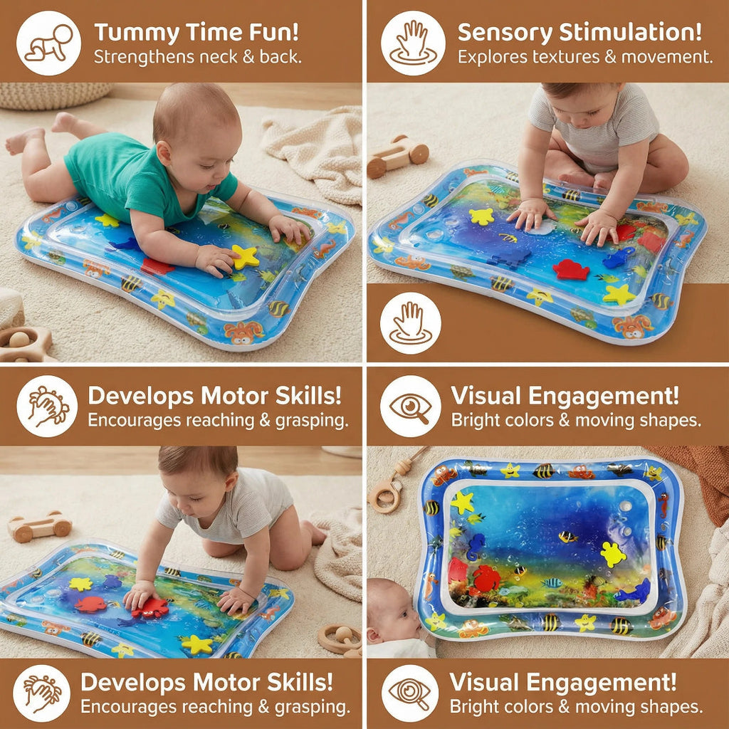 Sensory water mat for babies for tummy time
