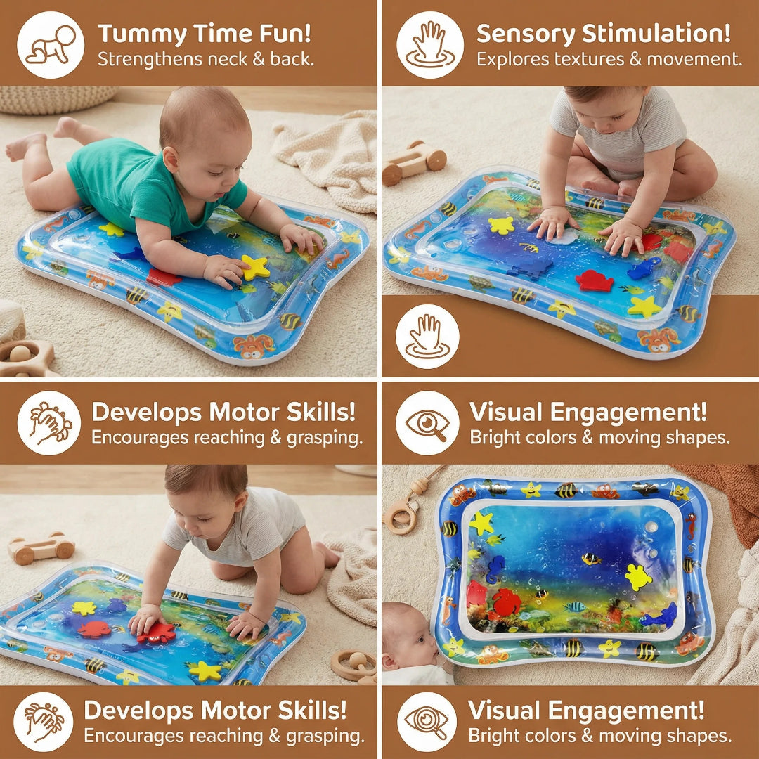 Sensory water mat for babies for tummy time