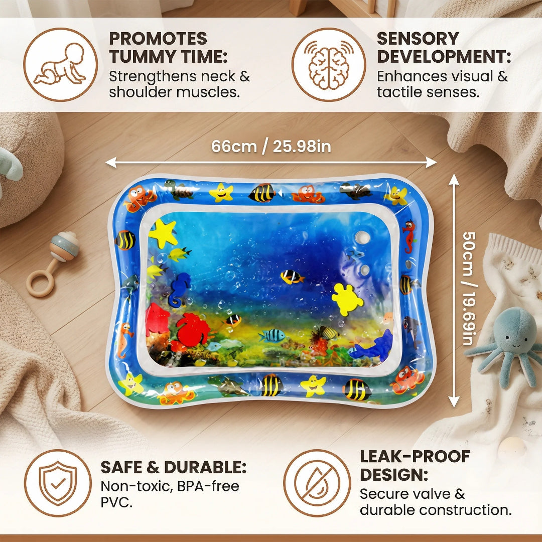 Sensory water mat for babies for tummy time