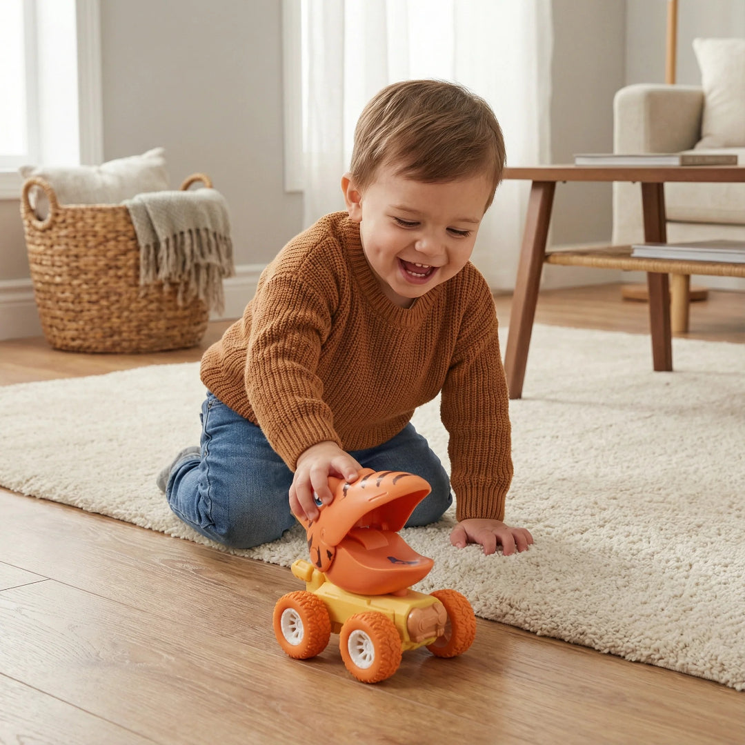 Dinosaur monster truck friction-powered toy car